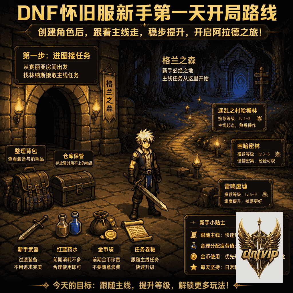 dnf怀旧服新手第一天做什么开局路线