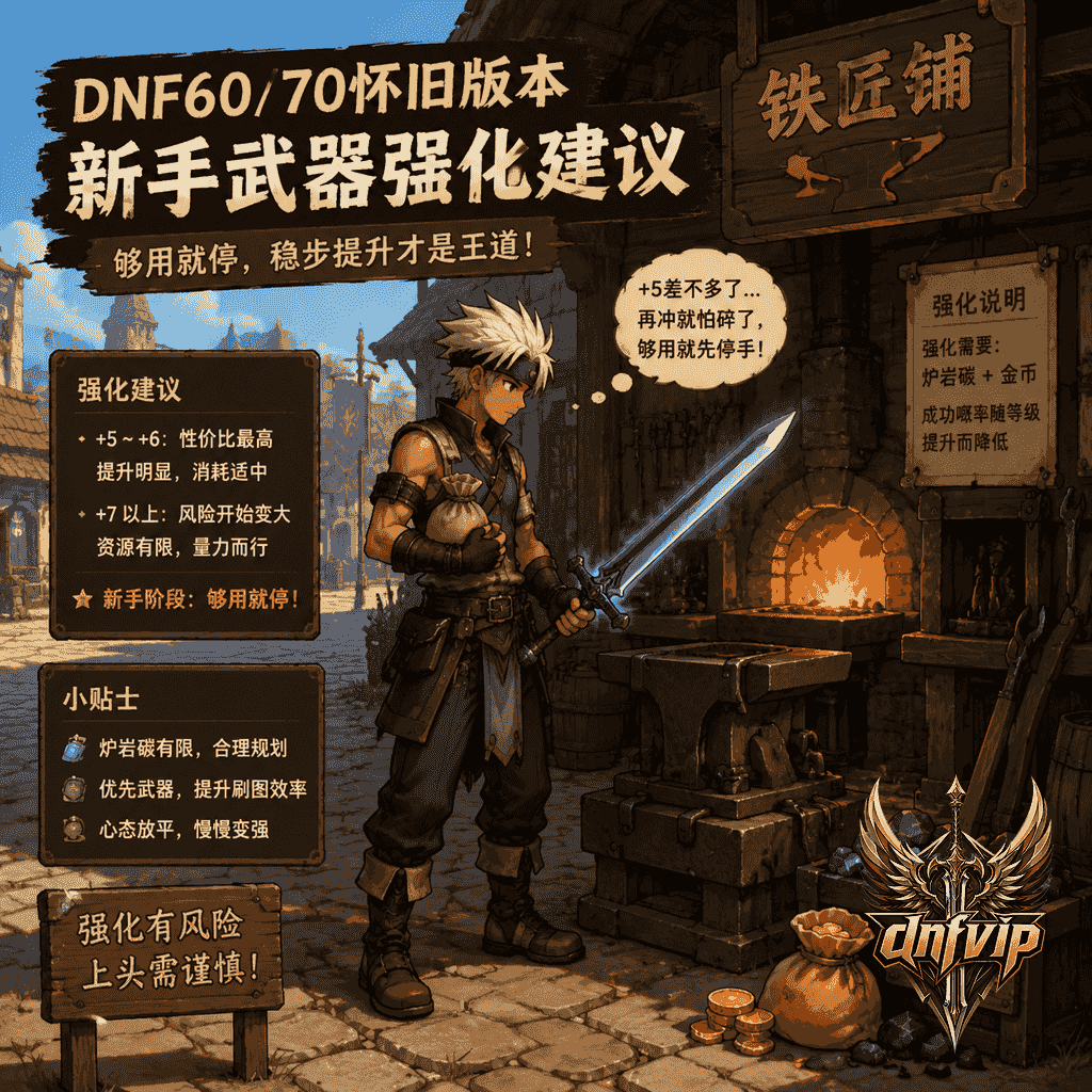 dnf怀旧服武器强化到几够用