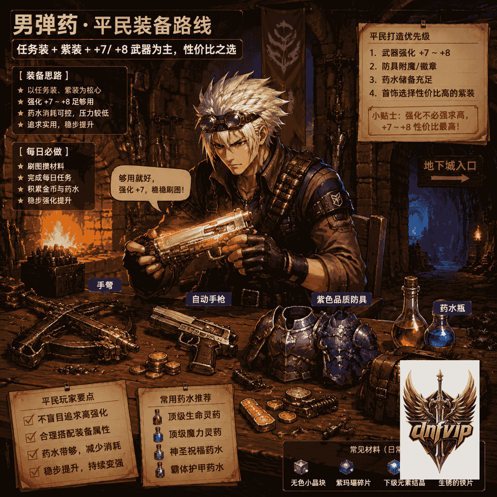 男弹药平民装备选择与武器强化场景