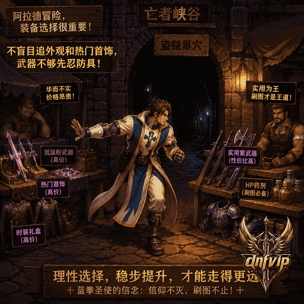 蓝拳圣使在低级粉武器和实用紫武器之间做选择