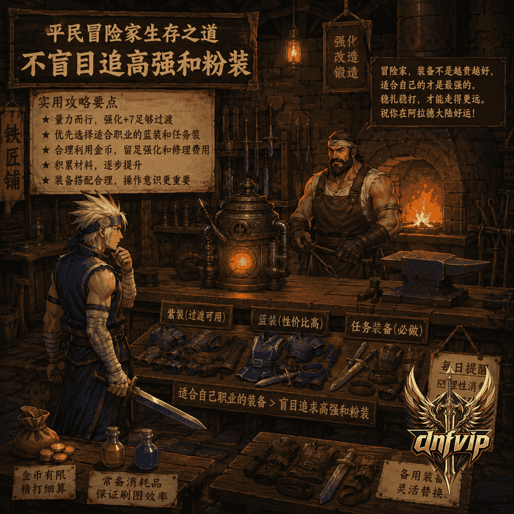 老版铁匠铺里平民冒险家在强化武器前谨慎衡量装备投入