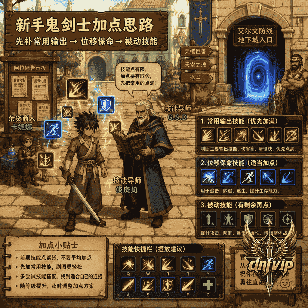 地下城怀旧服刚转职后技能点先补哪些